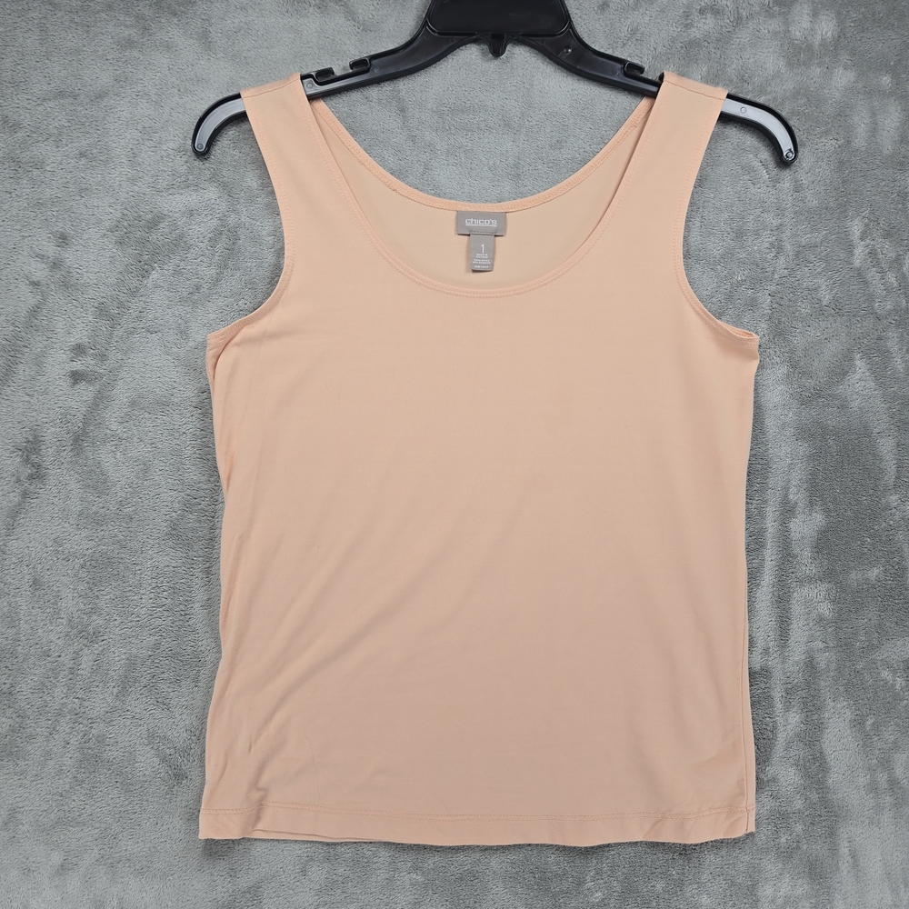 Chico's Women's Light Peach Sleeveless Tank SZ 1 EUC